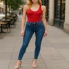 Racerback Tank Top Bodysuits Sleeveless Sexy V-Neck Cotton Jumpsuits Black 1X view 3