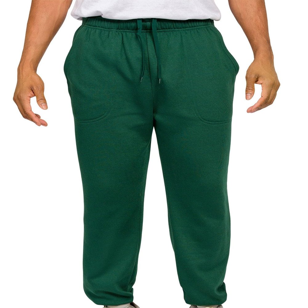 VICTORIOUS Men's Lightweight Fleece Drawstring Elastic Cuff Sweatpants FL78 - Dark Green - Small