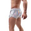 ABAFIP Men's Soft Stretchy Holographic Shiny Metallic Swim Boxer Briefs Trunks Shorts Hot Pants Bikini Swimsuit Stage Clubwear Silver Small view 4