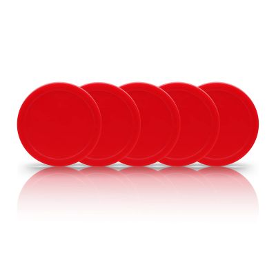 BERYLER 5 Pack Air Hockey Red Replacement, 2.5" in Diameter, Thicker Pucks for Game Tables, Accessories, Equipment