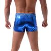 ABAFIP Men's Soft Stretchy Holographic Shiny Metallic Swim Boxer Briefs Trunks Shorts Hot Pants Bikini Swimsuit Stage Clubwear Blue Large view 2