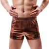 ABAFIP Men's Soft Stretchy Holographic Shiny Metallic Swim Boxer Briefs Trunks Shorts Hot Pants Bikini Swimsuit Stage Clubwear Coffee Medium view 1