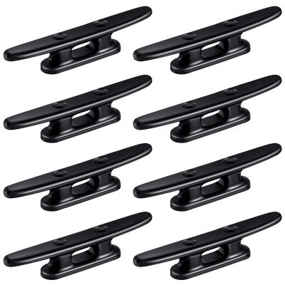 Hestya 8 Pieces Black Boat Cleats 4 Inch Nylon Kayak Dock Cleat Black Rope Cleat for Rope, Kayak, Mooring, Canoe, Tie Down, Maritime Decor