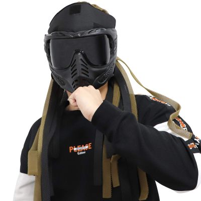 Zlangsports Airsoft Mask Full Face Adjustable Protection Gear, Paintball Mask Halloween Airsoft BB Hunting Mask