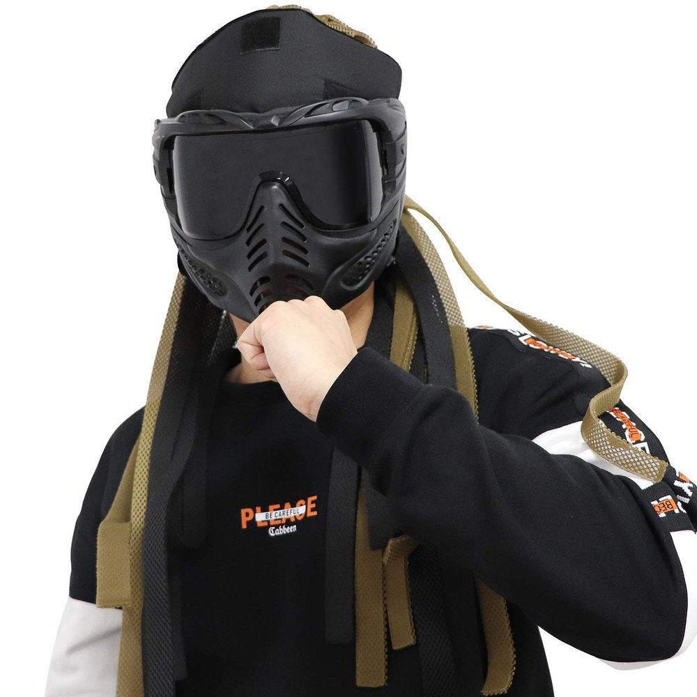 Zlangsports Airsoft Mask Full Face Adjustable Protection Gear, Paintball Mask Halloween Airsoft BB Hunting Mask