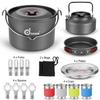 Odoland Bundle  2 Items 22pcs Camping Cookware Mess Kit and Portable LED Camping Lantern with Ceiling Fan view 3