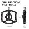 MZYRH MTB Mountain Bike Pedals 3 Bearing Flat Platform Compatible with SPD,Dual Function Sealed Clipless Aluminum 9/16" Pedals with Cleats for Road view 4