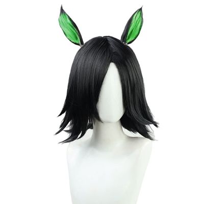 osseoca Cosplay Wig Black gradation reverse warped with ears 28cm