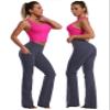 BUBBLELIME 29"/31"/33"/35"/37" Women High Waist Bootlegs Yoga Pants Tummy Control Bootcut Workout Flared Out Pockets -Cotton Feel Side Pockets_DARKNAVY Large 33" Inseam(1) view 2