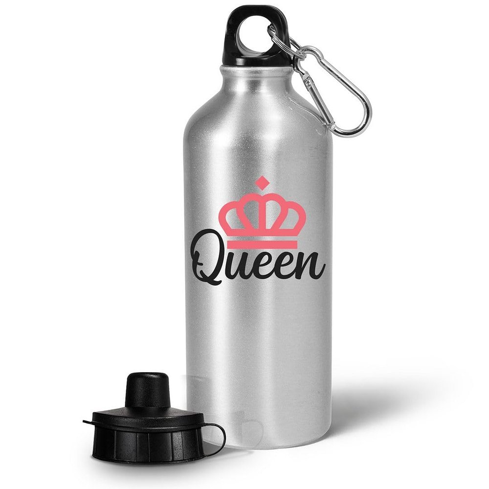 Art by Chelsydale Gifts for Couples Water Bottle Tumbler - Portable Drinkware - Anniversary Wedding Valentines Day Love Naughty Sexy Adult Humor Funny Cute Gag Idea - Queen