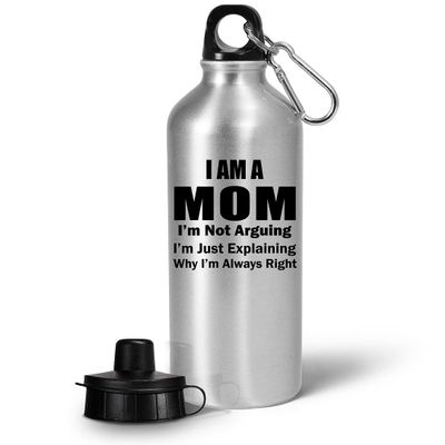 Art by Chelsydale Gifts for Mom Water Bottle Tumbler - Portable Drinkware - Not Arguing Im Just Explaining - Parents Day Appreciation Mother Mum Motherhood Mommy from Daughter Son Funny Cute Gag Idea