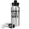 Art by Chelsydale Gifts for Being a Wife Water Bottle Tumbler - 20oz Portable Drinkware - Spouse Wedding Anniversary Valentines Day Appreciation from Husband Funny Cute Gag Idea - Happiness view 2