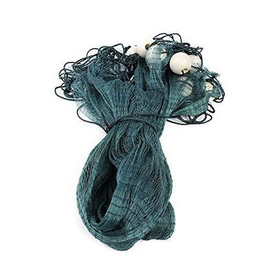 OUKANING 6.5x33FT Beach Fishing Drag Net Green Polyethylene Seine Bait Cast Monofilament Fish Mesh Sinker Equipment Trammel Nets with PVC Foam Float Bobbers and Iron Sink for Seining Minnows Shiners