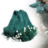 OUKANING 6.5x33FT Beach Fishing Drag Net Green Polyethylene Seine Bait Cast Monofilament Fish Mesh Sinker Equipment Trammel Nets with PVC Foam Float Bobbers and Iron Sink for Seining Minnows Shiners view 3