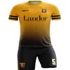 ORKY Personalize Soccer Jersey with Short, Men Kids Customize Name Number Uniform for School Team, Unique Stripe Design(Yellow,110cm) view 1