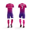 ORKY Personalize Soccer Jersey with Short, Men Kids Customize Name Number Uniform for School Team, Unique Stripe Design(Purple,4XL) view 2