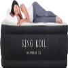 King Koil Luxury Pillow Top Plush Queen Air Mattress with High-Speed Built-in Pump, Blow Up Bed Top Side Flocking, Puncture Resistant, 16" Double High Inflatable Airbed Guests & Travel 1-Year Warranty view 1