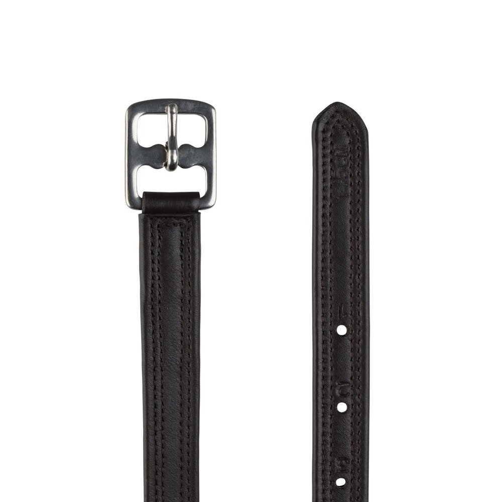 HORZE Double Stitched Adjustable Stirrup Leathers with Nylon (Pair) - Dark Brown - 50 in