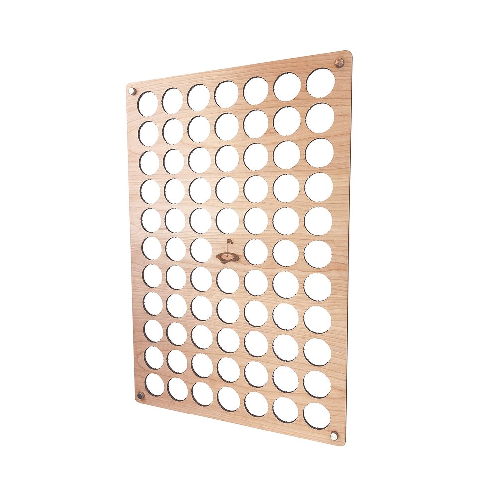 Torched Golf Ball Display Holder Collectors Case Holds 76 Golf Balls Wall Mount Decor