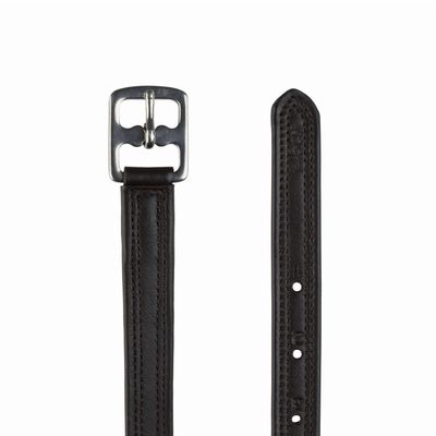 HORZE Double Stitched Adjustable Stirrup Leathers with Nylon (Pair) - Dark Brown - 63 in