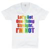 Let's Get One Thing Straight, I'm Not V-Neck T-Shirt LGBT Gay Rainbow Tee White Small view 1