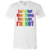 Let's Get One Thing Straight, I'm Not V-Neck T-Shirt LGBT Gay Rainbow Tee White Small view 4
