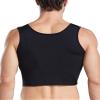 Fhspw Mens Compression Corset Vest Workout Fajas para Hombres Back Support Gynecomastia Shapewear, Black view 2