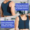 Fhspw Mens Compression Corset Vest Workout Fajas para Hombres Back Support Gynecomastia Shapewear, Black view 4