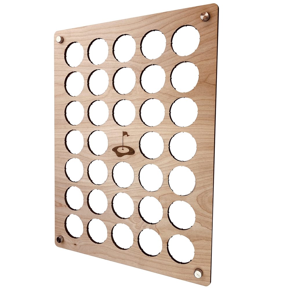 Torched Golf Ball Display Holder Collectors Case Holds 39 Golf Balls Wall Mount Decor