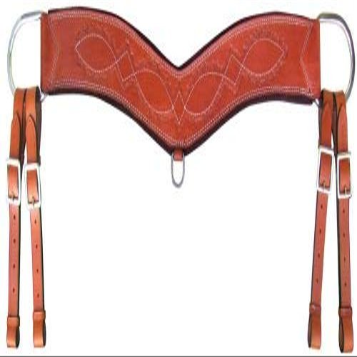 Showman Barbwire Tooled Tripping Collar Measures 4 inch Wide.