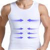 Fhspw Slimming Compression Shirt Men Sleeveless Tummy Control Gynecomastia Vest Workout Tank Top Body Shaper Undershirt White view 1