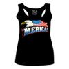 0055. Merica Eagle USA American Flag United States America Women's Tank Top Racerback (Black, X Small) view 1