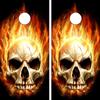 GRAPHIX EXPRESS C29 Flaming Skull Cornhole Board WRAP Wraps Laminated Board Boards Decal Set Decals Vinyl Sticker Stickers Bean Bag Game Vinyl Graphic Tint Image view 1