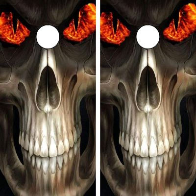 C42 Grim Reaper Skull Cornhole Board WRAP Wraps Laminated Board Boards Decal Set Decals Vinyl Sticker Stickers Bean Bag Game Vinyl Graphic Tint Image