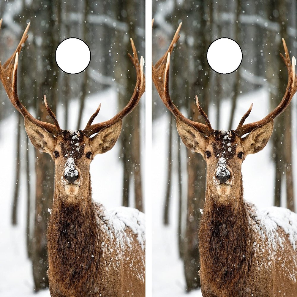 C108 Deer Cornhole Board WRAP Wraps Laminated Board Boards Decal Set Decals Vinyl Sticker Stickers Bean Bag Game Vinyl Graphic Tint Image