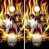 C25 Flaming Skull Cornhole Board WRAP Wraps Laminated Board Boards Decal Set Decals Vinyl Sticker Stickers Bean Bag Game Vinyl Graphic Tint Image view 1