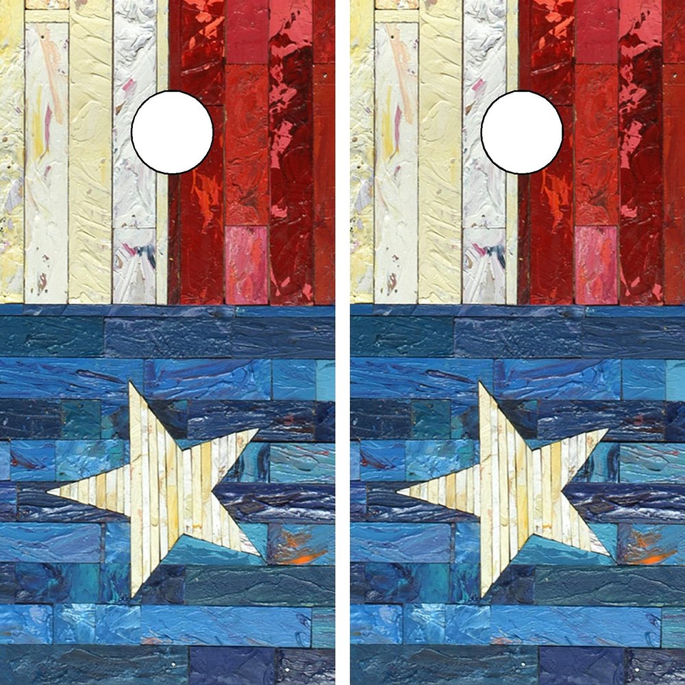 GRAPHIX EXPRESS C81 Texas Flag Cornhole Board WRAP Wraps Laminated Board Boards Decal Set Decals Vinyl Sticker Stickers Bean Bag Game Vinyl Graphic Tint Image