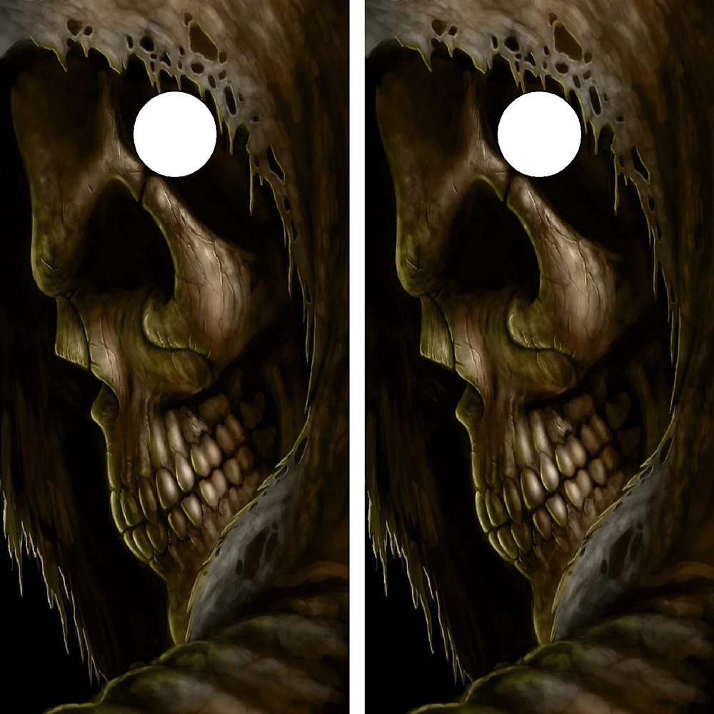 C17 Grim Reaper Cornhole Board WRAP Wraps Laminated Board Boards Decal Set Decals Vinyl Sticker Stickers Bean Bag Game Vinyl Graphic Tint Image