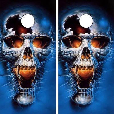 C26 Skull Cornhole Board WRAP Wraps Laminated Board Boards Decal Set Decals Vinyl Sticker Stickers Bean Bag Game Vinyl Graphic Tint Image
