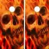 C43 Flaming Skull Cornhole Board WRAP Wraps Laminated Board Boards Decal Set Decals Vinyl Sticker Stickers Bean Bag Game Vinyl Graphic Tint Image view 1