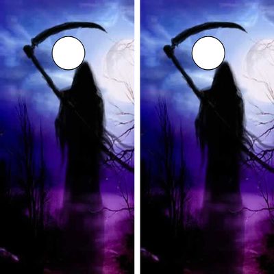 GRAPHIX EXPRESS C21 Grim Reaper Cornhole Board WRAP Wraps Laminated Board Boards Decal Set Decals Vinyl Sticker Stickers Bean Bag Game Vinyl Graphic Tint Image