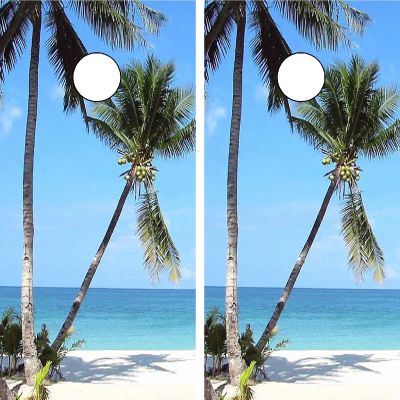 GRAPHIX EXPRESS C166 Palm Trees Beach Cornhole Board WRAP Wraps Laminated Board Boards Decal Set Decals Vinyl Sticker Stickers Bean Bag Game Vinyl Graphic Tint Image
