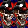GRAPHIX EXPRESS C31 Skull Cowboy Cornhole Board WRAP Wraps Laminated Board Boards Decal Set Decals Vinyl Sticker Stickers Bean Bag Game Vinyl Graphic Tint Image view 1