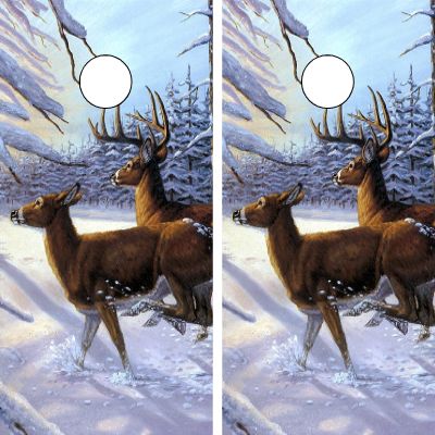 GRAPHIX EXPRESS C109 Deer Hunting Cornhole Board WRAP Wraps Laminated Board Boards Decal Set Decals Vinyl Sticker Stickers Bean Bag Game Vinyl Graphic Tint Image