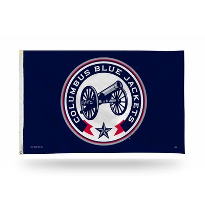 Rico Industries NHL Hockey Columbus Blue Jackets Cannon Circle LogoNavy 3' x 5' Banner Flag Single Sided - Indoor or Outdoor - Home Dcor
