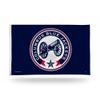 Rico Industries NHL Hockey Columbus Blue Jackets Cannon Circle LogoNavy 3' x 5' Banner Flag Single Sided - Indoor or Outdoor - Home Dcor view 1