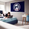 Rico Industries NHL Hockey Columbus Blue Jackets Cannon Circle LogoNavy 3' x 5' Banner Flag Single Sided - Indoor or Outdoor - Home Dcor view 4