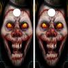 C28 Evil Clown Cornhole Board WRAP Wraps Laminated Board Boards Decal Set Decals Vinyl Sticker Stickers Bean Bag Game Vinyl Graphic Tint Image view 1