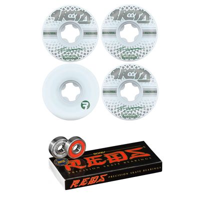 Ricta Skateboard Wheels 54mm McCoy Slim 99A White with Bones Reds Bearings