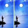 C119 Fishing Fisherman Cornhole Board WRAP Wraps Laminated Board Boards Decal Set Decals Vinyl Sticker Stickers Bean Bag Game Vinyl Graphic Tint Image view 1